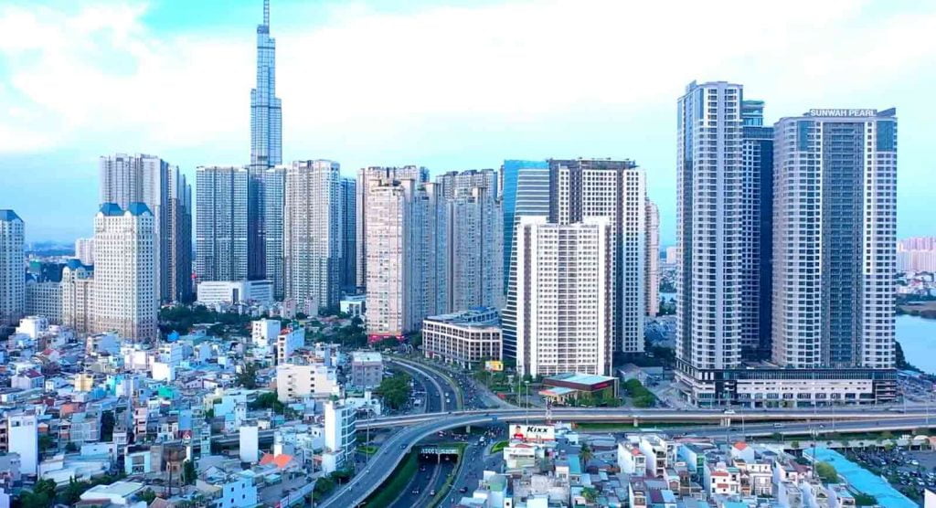 KHU PHỨC HỢP CĂN HỘ VĂN PHÒNG VÀ BIỆT THỰ SAIGON PEARL NẰM TRÊN ĐƯỜNG NGUYỄN HỮU CẢNH QUẬN BÌNH THẠNH
